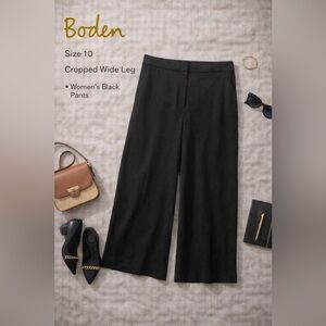 Boden Black Cropped Wide Leg Pants – Women’s Size 10